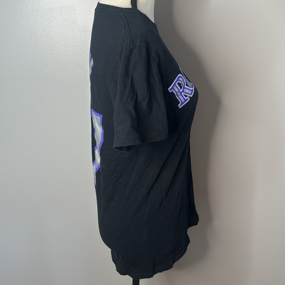 ***Majestic Unisex Black/Purple Colorado Rockies #27 Short Sleeve TShirt Sz S - Picture 2 of 4